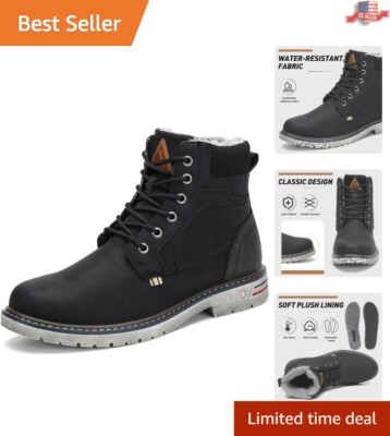 Warm Lined Waterproof Winter Boots - Perfect for Men & Women Outdoor Activities