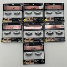 7 Packs KISS Magnetic False Eyelashes, Tempt, Charm, Crowd Pleaser, Faux Mink