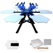 6 Color Screen Printing Machine Silk Shirt Press Printer Double Rotary Economy
