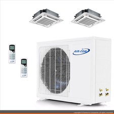 Air-con Mini Split Air Conditioner Heat Pump Ductless 2 Zone 18000 24000 Btu