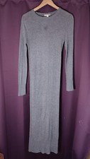 Whistles Grey Silver Glitter Viscose Mix Knitted Maxi Stretch Bodycon Dress • 6