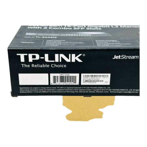 TP-LINK TL-SG3216 (UN) VER. 2.0 JetStream 16-PORT GIGABIT L2 MANAGED SWITCH NOS - Picture 2 of 11