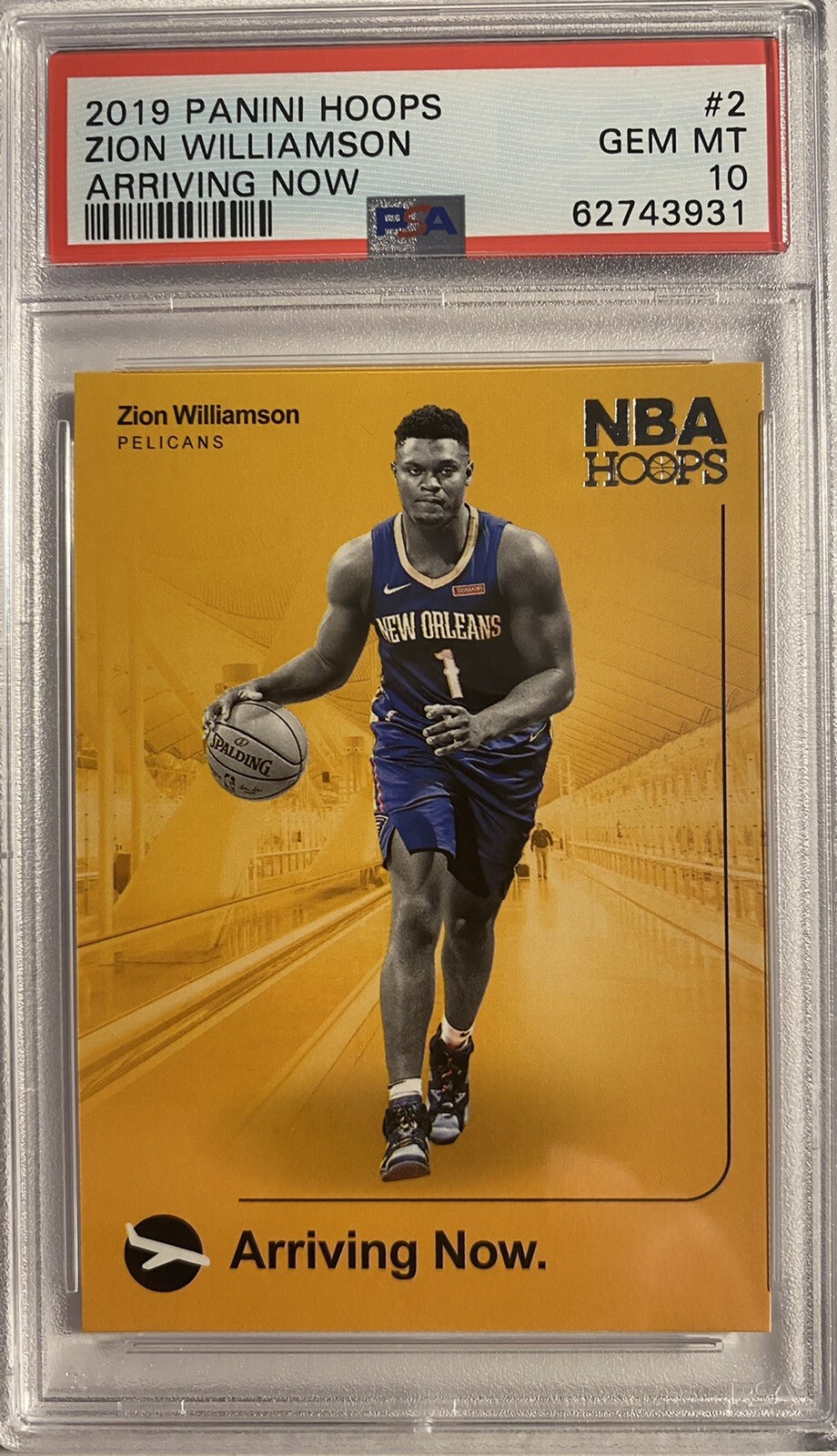 Zion Williamson 2019 Panini Hoops #2 Arriving Now PSA 10