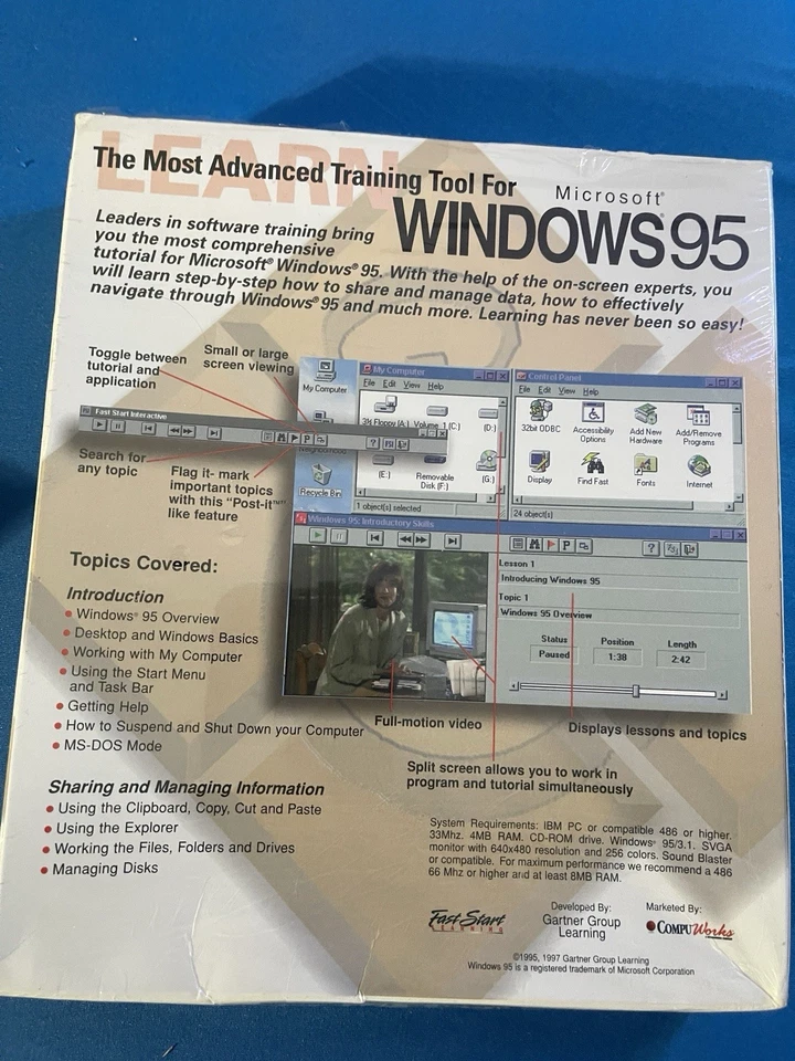 Learn Microsoft Windows 95 Education / Home & Office Training Software CDROM NEW - Image 4 of 4