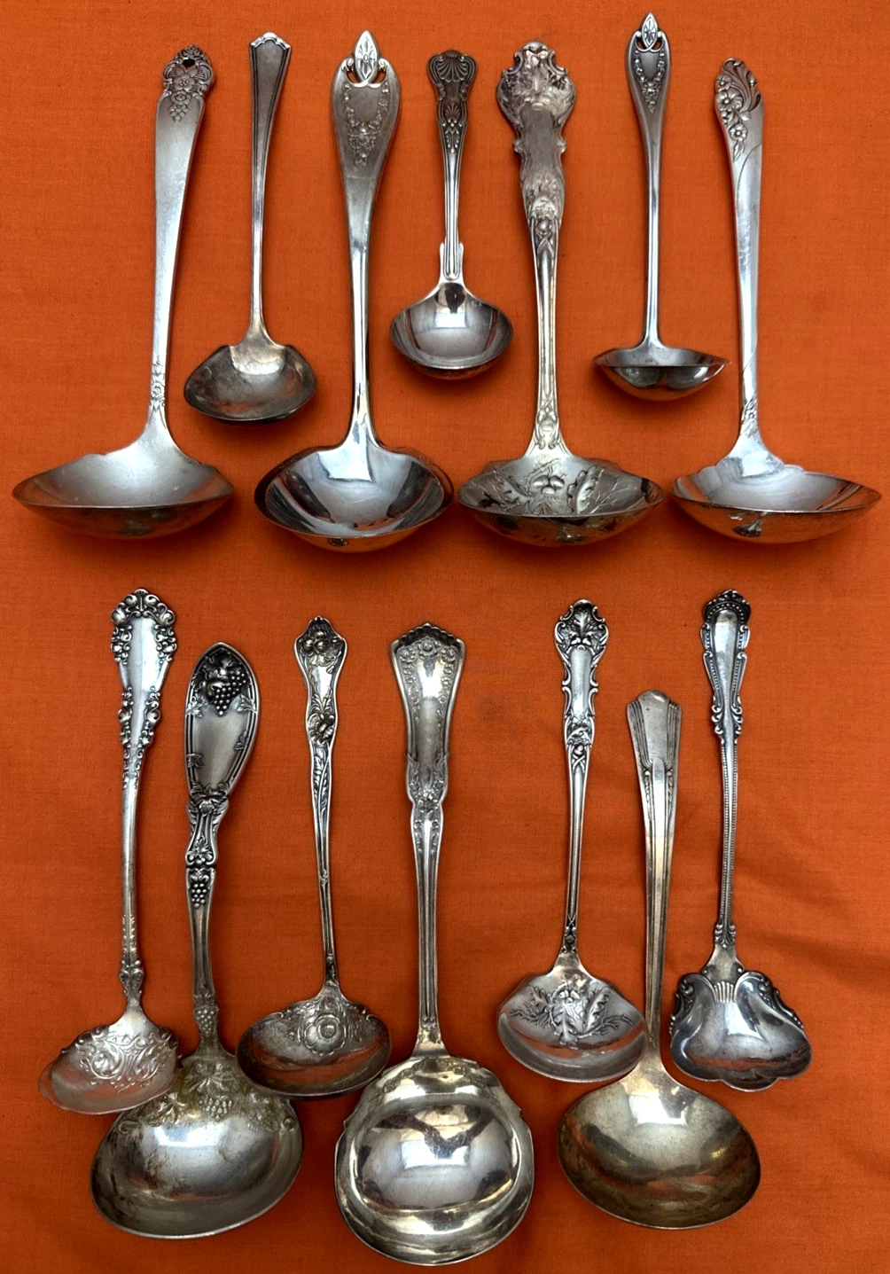 14 Pc Silverplated Antique to Vintage Mix SMALL & MEDIUM LADLES 4.75" - 7.5"