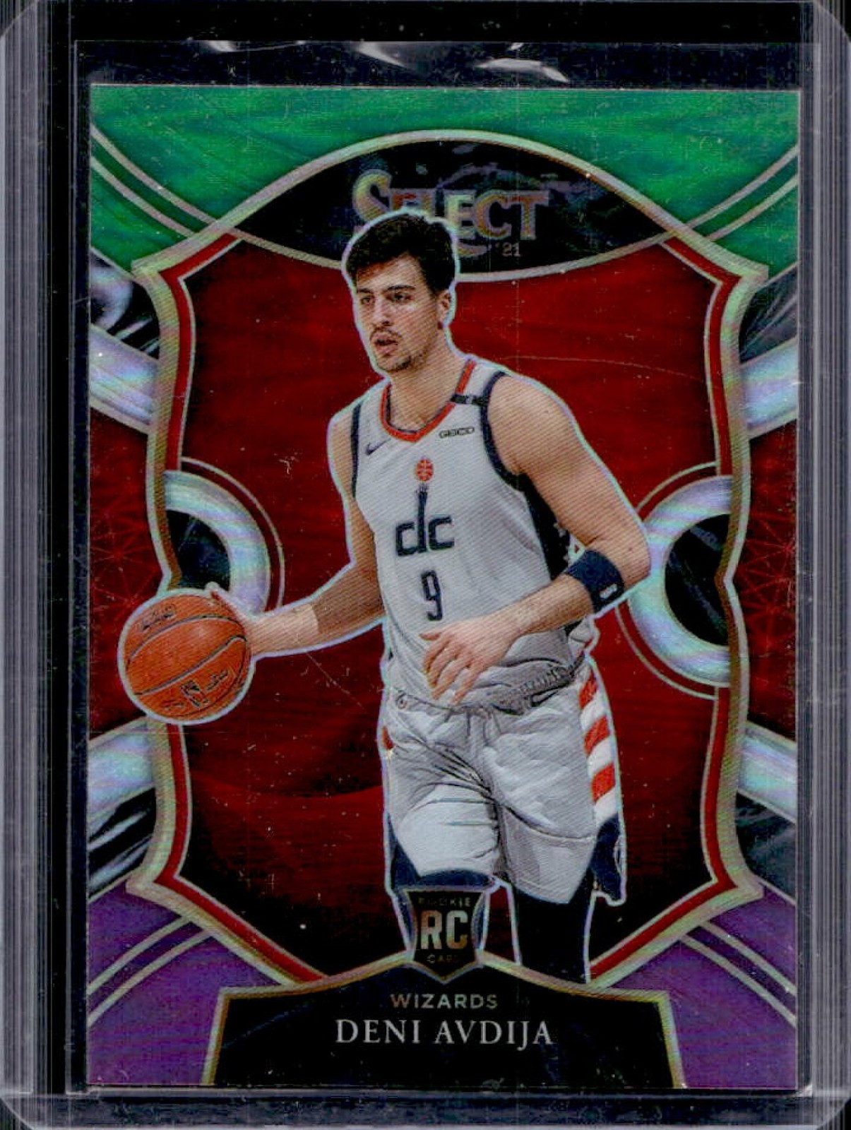 2020-21 Panini Select Deni Avdija RC Green White Purple Concourse #69 Wizards
