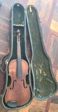 Old Vintage Antique 4/4 Violin "Solid Back"- Parts Or Restoration