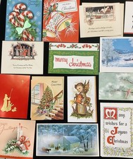 LOT 125 VINTAGE CHRISTMAS GREETING CARDS, LOT OF 50