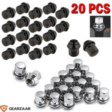 20x Radmuttern Kegelbund für Ford Alu Felgen M12x1,5 Mutter Mondeo Schwarz/Chrom