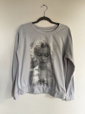 Marilyn Monroe by Sam Shaw 2014 Women's Gray Long Sleeve Sweatshirt Top Size M