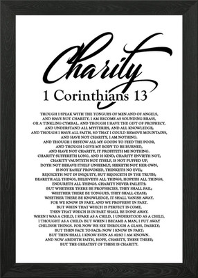 1 Korinther 13 gerahmtes Wandbild Poster Leinwanddruck Bild