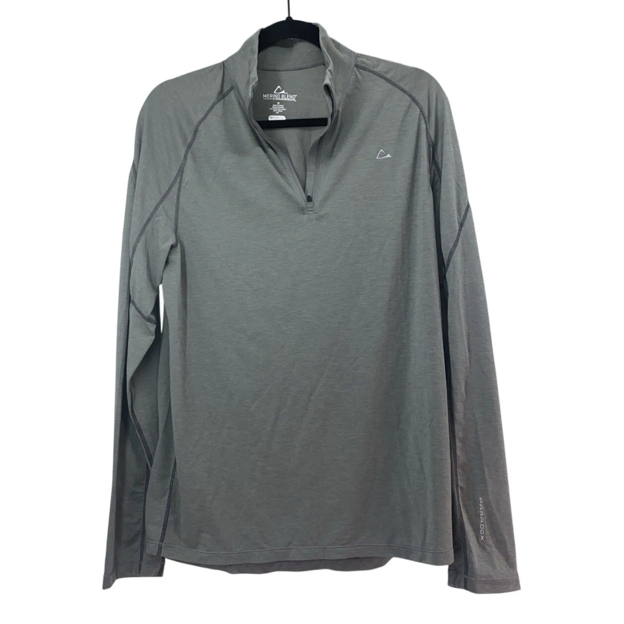 Paradox Men's Sz M Grey 1/4 Zip Merino Blend Performance Base Layer Top
