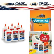 Elmer's Liquid School Glue Washable 7.6 oz 6 Count Slime  Craft Supplies