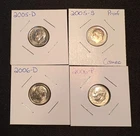 2005-D, 2005-S, 2006-D, 2006-P Roosevelt Dimes AU++/Unc Lot 25D04 FREE SHIPPING!