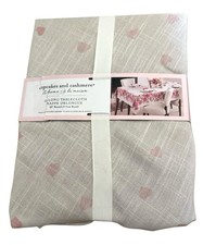 CUPCAKES CASHMERE METALLIC FLORAL HEART VALENTINES 68 ROUND TABLECLOTH NWT