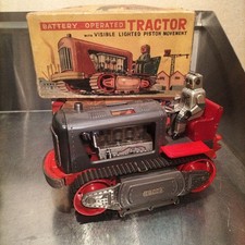 Tin Toy Car Battery Operated Robot Tractor W/box F/s Fedex