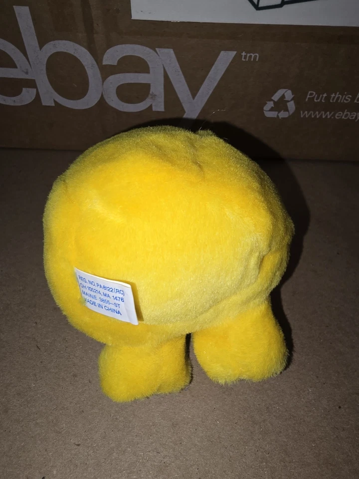 De colección 1994 Swibco Puffkins Feliz Peluche Amarillo Cara sonriente #6684 con etiqueta Foto 3 de 4