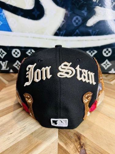Authentique Jon Stan New York Yankees anges noirs rare épuisé 7 1/4 ajusté