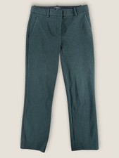 Theory Treeca 2K Textured Knit Pants Size 00 Teal Green Cropped Dress Slacks