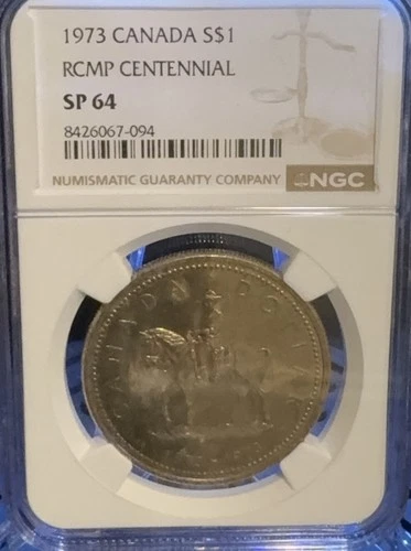1973 Canada Silver Dollar RCMP Centennial SP 64 Specimen 50% Silver ASW .375 OZT