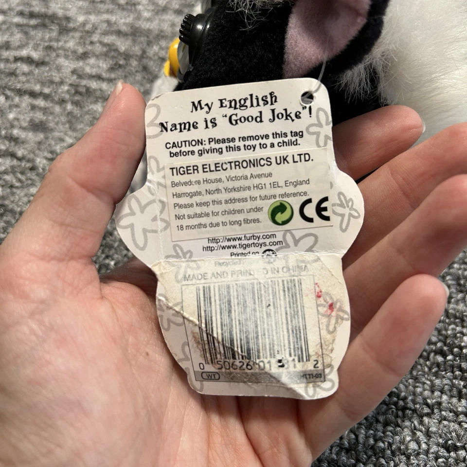 Furby 1999 Tiger Plush Beanie Buddies Black "Good Joke" Vintage Rare Cuddly 5” - Image 4 of 4