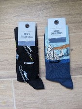 seasalt cornwall mens sailor socks size 8-12 two pairs