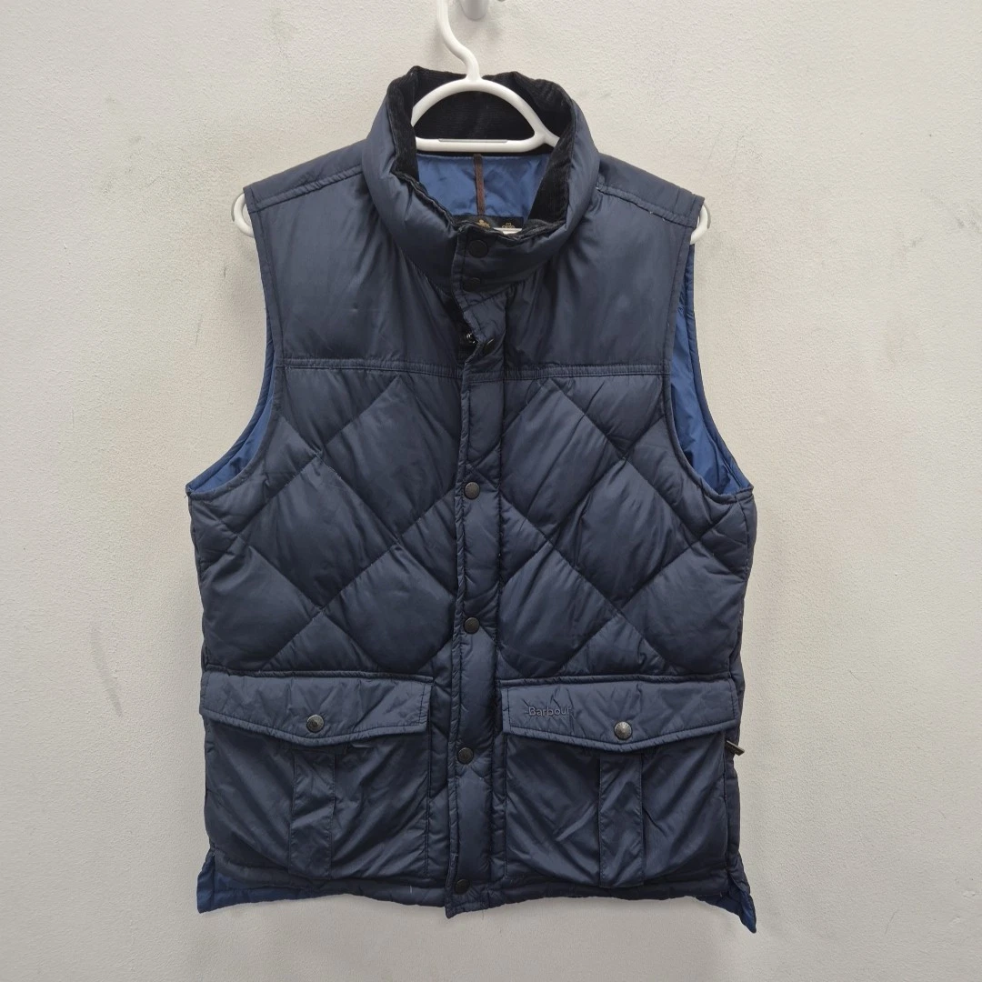 Barbour Explorer Real Down Bodywarmer Puffer Blue Navy Vest Gilet Size Small