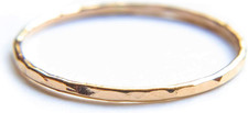 Hammered Ring, 1Mm Thin Stacking Rings, Minimalist Rings for Women, 14K Gold Fil