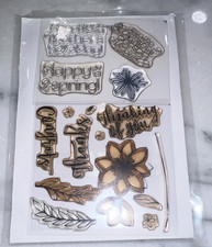 Paper Pumpkin Cling Photopolymer Stamps Set Flowers Birthday Occasions