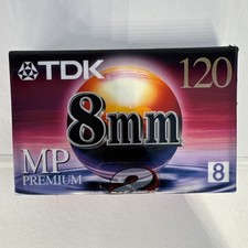  1 TDK 8mm 120 Minute MP Premium Camcorder Videotape, New sealed 