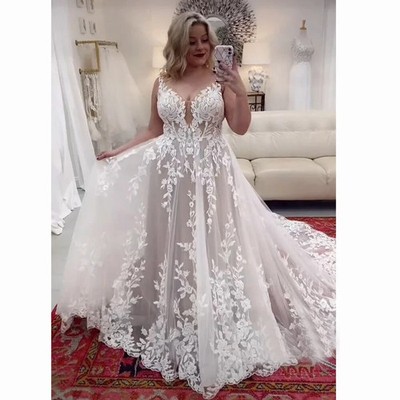 beach wedding dresses size 16 Gorgeous Tulle A-line Backless Boho Floral Appliques Beach Wedding Dre   Simidress