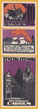 Dargun -Gemeinde- vollst.  Reutergeld-Serie, 3 Scheine (L 299)