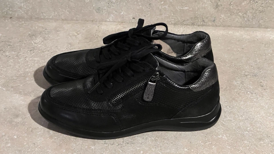 Zapatos para caminar Aravon para mujer talla 7,5B zapatillas de cuero negras CH3369 Foto 4 de 4