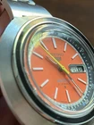 Vintage Seiko 5 Sports 6119-6400 UFO Orange Dial Automatic 21J Men's Watch
