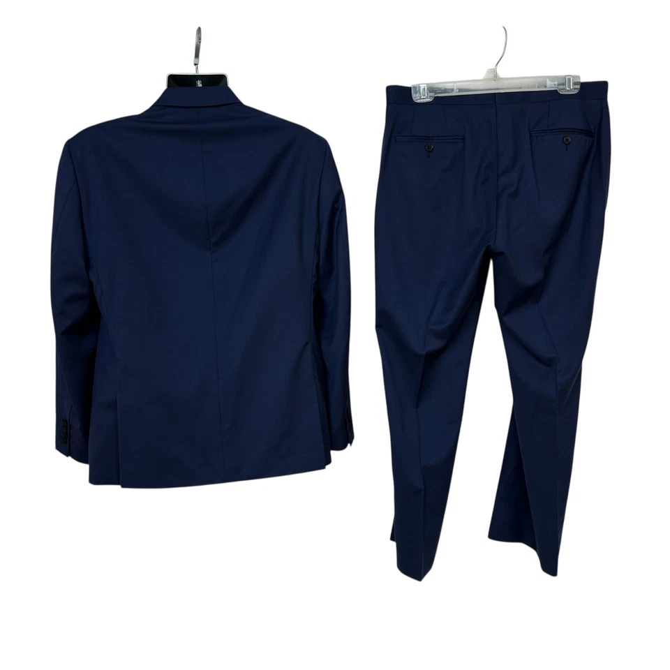 Traje de Esmoquin Calvin Klein Azul Marino Negro Extremo Calce Ajustado Chaqueta Pantalones 40S 34S Foto 2 de 4