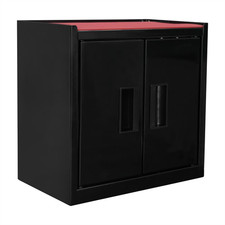 Hyper Tough Mini Tool Cabinet Steel Storage Organizer Box Dual Doors Top Mat
