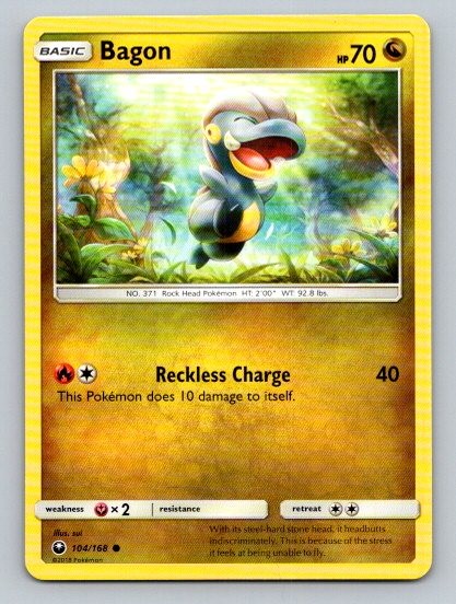 2018 Pokemon Card SM Celestial Storm Bagon 104/168