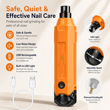 Molinillo de uñas eléctrico para perros y mascotas USB recargable lima de uñas de 6 velocidades