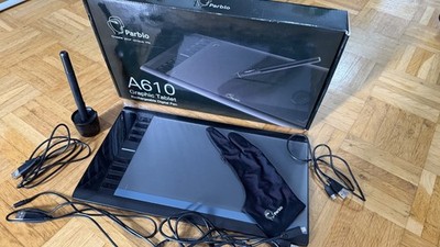 Parblo A610 Grafiktablett mit Stift   Komplettset Kaum benutzt