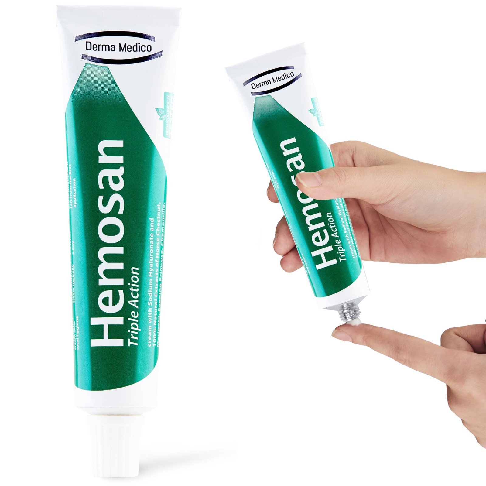 Derma Medico Haemorrhoid Cream Triple Action Fissure Relieves Green - Image 2