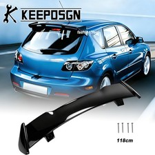 Glossy Bk 118cm Rear Trunk Roof Spoiler Wing Tail Lip For Mazda 2 3 6 Hatchback