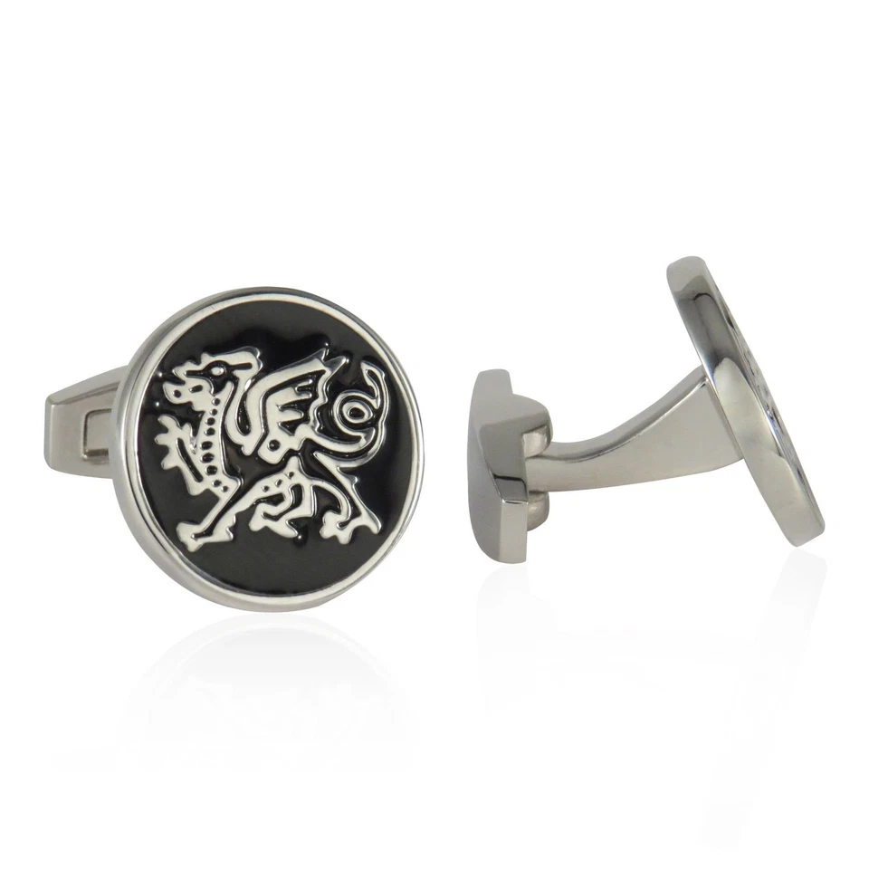 Welsh Dragon Cufflinks Sterling Silver Presentation Box Men Jewelry Gift - Image 2 of 4