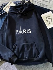 Men'S Casual Paris Graphic Hoodie - Trendy Sporty Style, Comfortable FallWinter