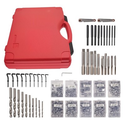 338Pc Engine Automotive Thread Repair Kit SAE Metric Strip Tool Set