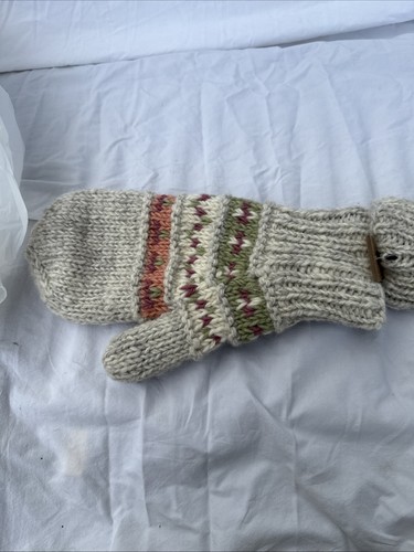 Turtle Fur Mittens Gloves Wool Knit Handmade In Nepal Adult Size Warm! - Picture 9 of 9