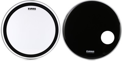 Evans EMAD2 Clear Bass Batter Head - 22 inch + Evans BD22RB Value Bundle
