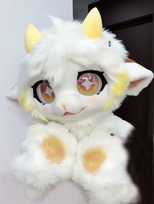 Fursuit Long Fur Husky Fox Mascot Head Party Halloween Fur Cosplay-Promotion