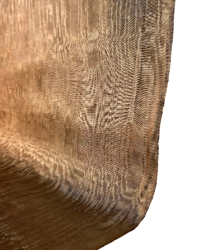 Tela Moire de seda marrón por 2 metros, estampado de marca de agua, opciones multicolores. Foto 3 de 4