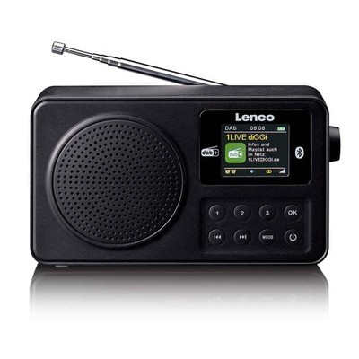 Lenco PDR-033BK - Tragbares DAB+/FM-Radio mit Bluetooth  und wiederaufladbarem A