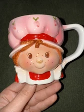 Vintage Strawberry Shortcake 1980s Porcelain Figural Face Mug Cup Rare